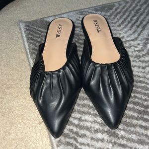 Never worn black mules